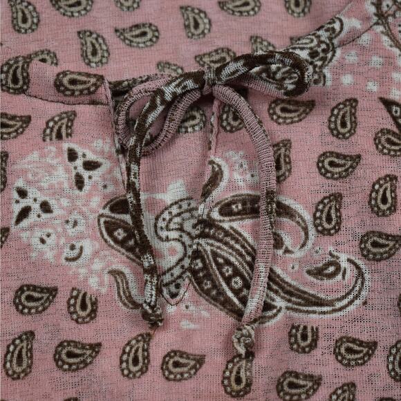 Y2K vintage paisley patchwork pink/brown blouse shirt top Junior's fit large - Picture 4 of 9